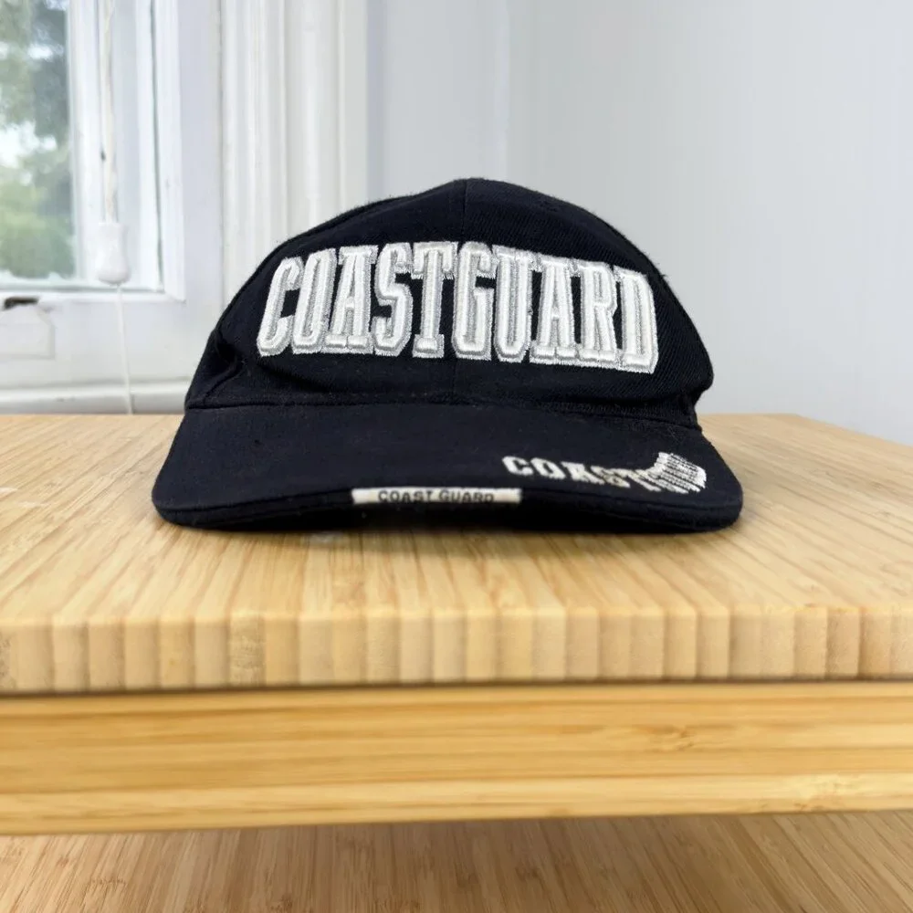Coastguard Embroidered White and Black Baseball Cap One Size Unisex Beach - Picture 3 of 4